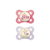 Paquete con 2 chupetes Original Night Rosa/Lila 0-6M
