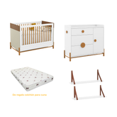 Combo Matic Tess - Cuna + Comoda + Estantes Colgantes + COLCHON DE REGALO