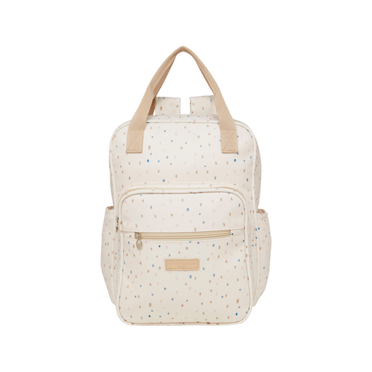 Mochila Maternidad Mediana Con Bolsillo Térmico Confeti Marfil