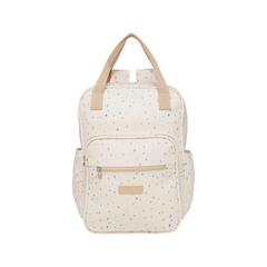 Mochila Maternidad Mediana Con Bolsillo Térmico Confeti Marfil