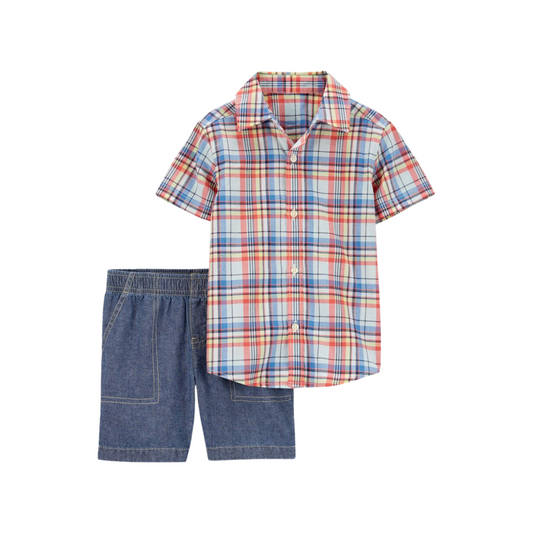 Carter's - Conjunto de 2 piezas con camisa y shorts