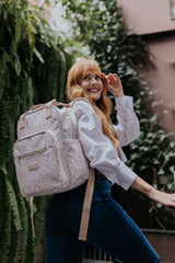 Mochila Maternidad Mediana Con Bolsillo Térmico Confeti Marfil