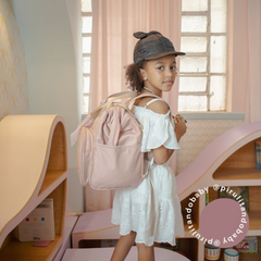 Mochila Maternidad Mediana Encanto Rose Con Bolso Frontal Térmico