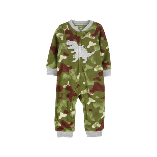 Carter's - Pijama/Enterizo de micro polar sin pies dinosaurio
