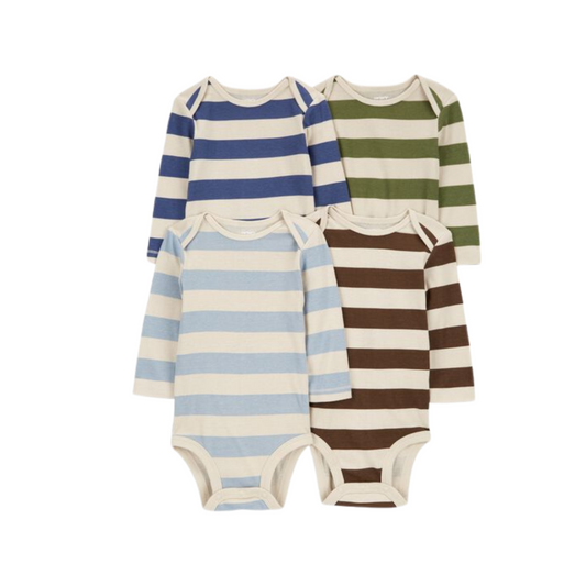 Carter's - Paquete con 4 bodies de mangas largas