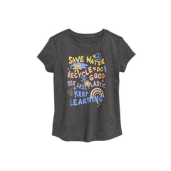 Old Navy - Blusa básica "Save Water, Recycle, Do Good" color gris