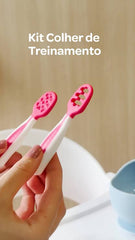 Kit 2 Cucharas de Entrenamiento Buba Rosa +6m