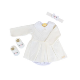 Kit Vestido Off White Con Blanco