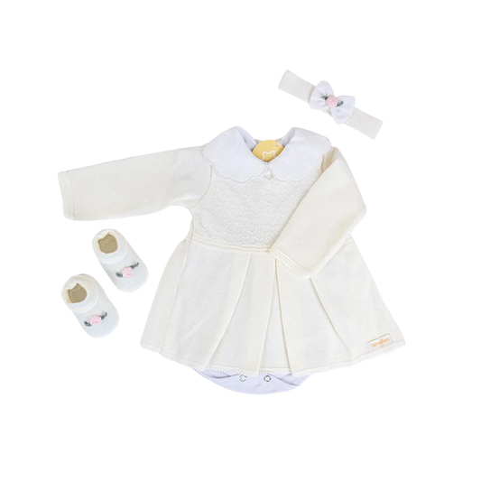 Kit Vestido Off White C/Blanco