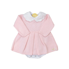 Kit Vestido Rosa C/Blanco