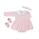 Kit Vestido Rosa Con Blanco