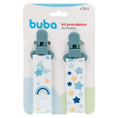 Kit Con Sujetadores De Chupetes Estrellas Azul