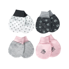 Just Born - Paquete con 4 pares de manoplas de algodón orgánico