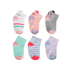 Cat & Jack - Paquete con 6 pares de medias antideslizantes