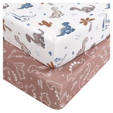 Kit Con 2 Sabanas de Goma Para Mini Cuna/Corralito Dinosaurios