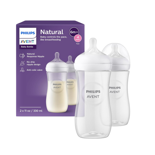 Paquete con 2 biberones Avent Natural 330ml (3m+)