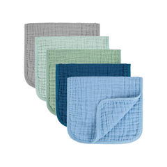 Paquete con 5 babitas de muselina (25.4cm x 50.8cm)
