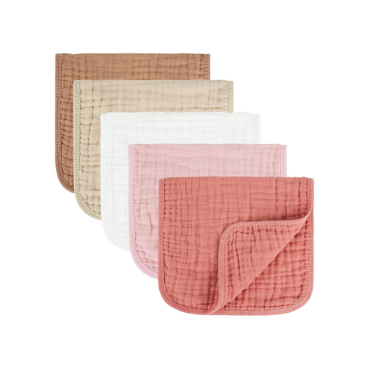 Paquete con 5 babitas de muselina (25.4cm x 50.8cm)