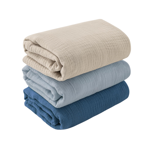 Paquete con 3 mantas de muscelina 95cmx100cm