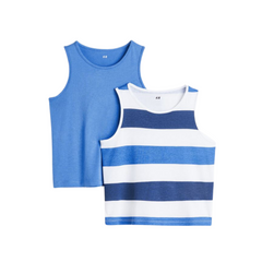 H&M - Paquete con 2 remeras sin mangas color azul