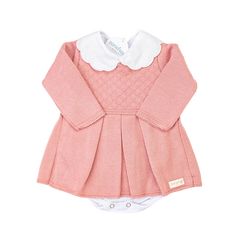 Kit Vestido Rosa Apricot C/Blanco