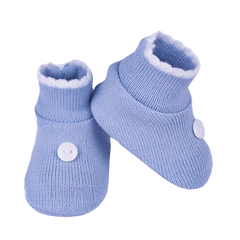 Zapatito Azul Celeste Con Botón