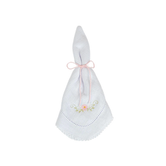 Conjunto Enterizo Bordado Rosa c/Blanco