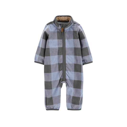 Carter's - Pijama/Enterizo cuadriculado de micro polar sin pies