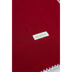 Salida de Maternidad Bordada Rojo Fuego C/Blanco