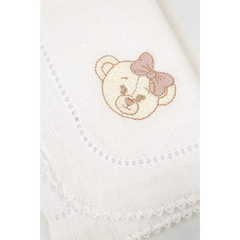 Salida de Maternidad Bordada Nude c/Blanco