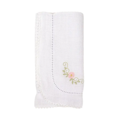 Salida de Maternidad Bordada Rosa c/Blanco