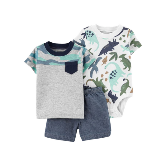 Carter's - Set con 3 piezas Dinosaurios