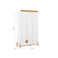 Ropero 3 Pts Matic Tess Laqueado Blanco Soft Freijo Eco Wood