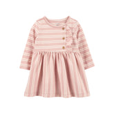Carter's - Vestido a rayas con mangas largas