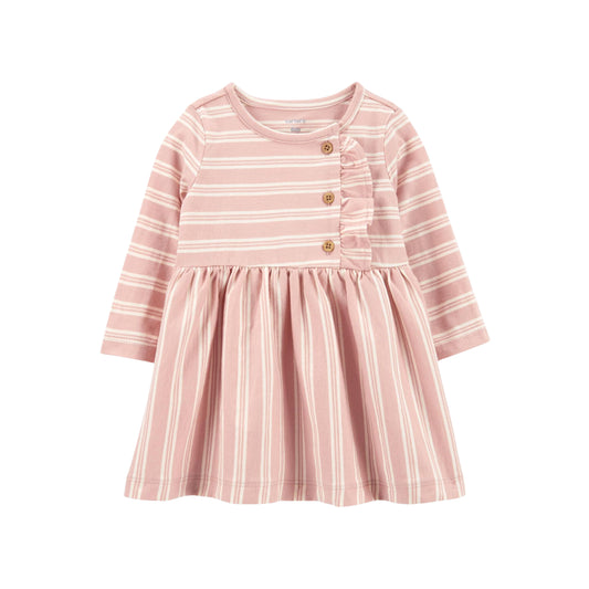 Carter's - Vestido a rayas con mangas largas