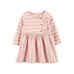Carter's - Vestido a rayas con mangas largas