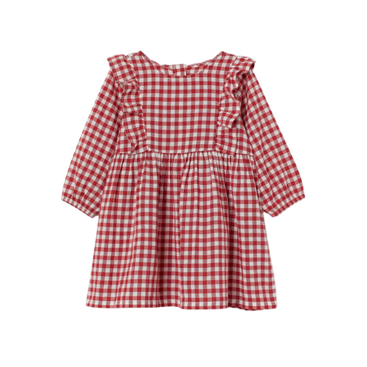 H&M - Vestido cuadriculado con mangas largas