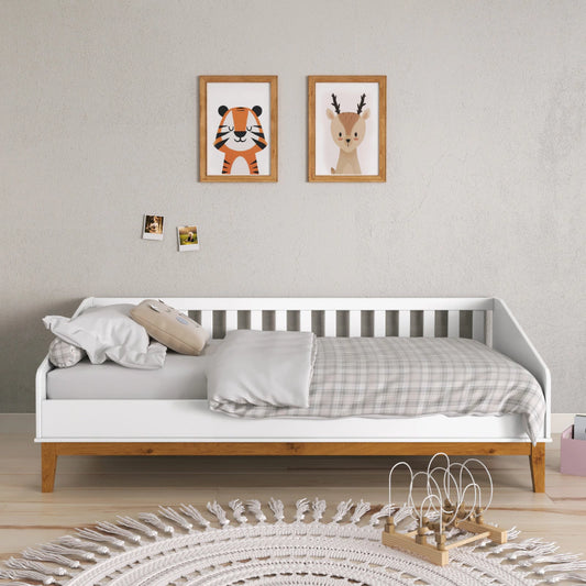 Cama Niñera Matic Nature Laqueado Blanco Soft Eco Wood