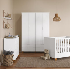 Ropero 4 Pts Matic Zupy Clean Laq. Blanco Soft/Eco Wood