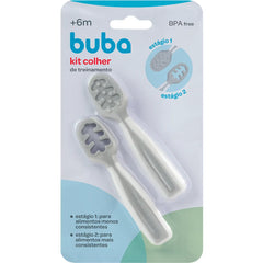 Kit 2 Cucharas de Entrenamiento Buba Gris +6m