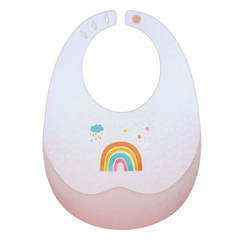 Babero De Silicona Con Estuche Arco Iris