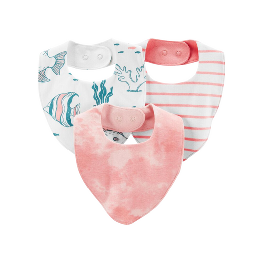 Carter's - Paquete con 3 baberos impermeables tipo bandana
