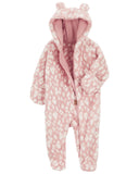 Carter's - Enterizo polar con capucha leopardo