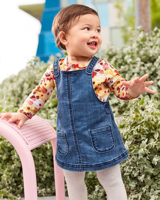 Carter's - Set con 3 piezas con jardinera jeans