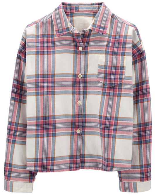 OshKosh B'Gosh - Camisa cuadriculada color Rosa/Blanco/Azul