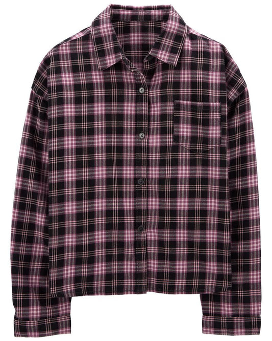 OshKosh B'Gosh - Camisa cuadriculada color rosa y negro