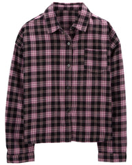 OshKosh B'Gosh - Camisa cuadriculada color rosa y negro