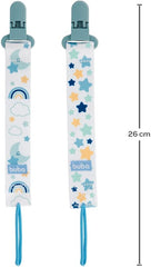 Kit Con Sujetadores De Chupetes Estrellas Azul