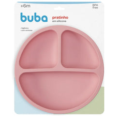 Plato De Silicona Con Ventosas Buba Rosa