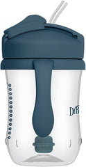 Vaso con pajita y popote 270ml Azul (6m+)